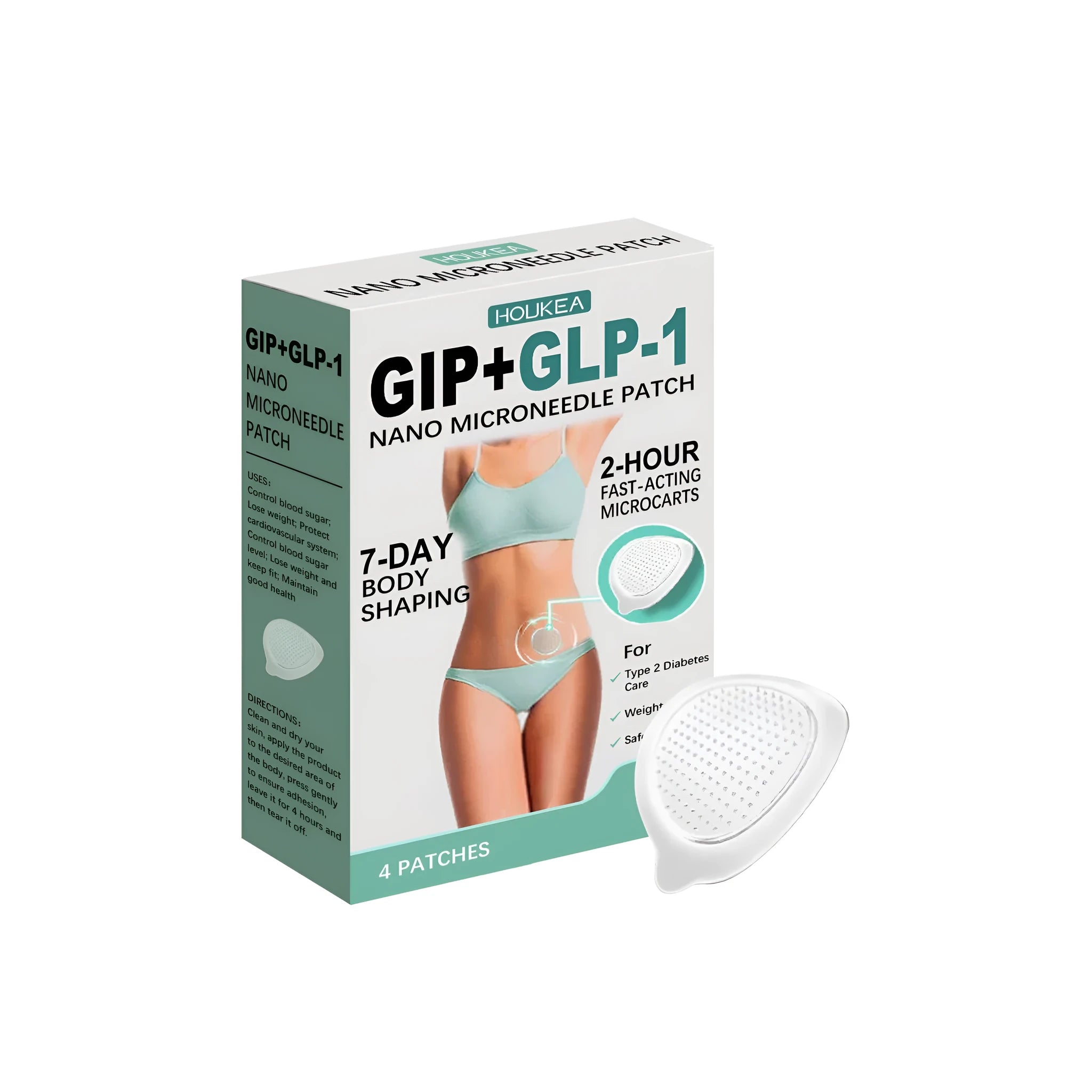 Nano microneedle patch skincare treatment with four patches containing acetyl hexapeptide-8 and cinnamon extract