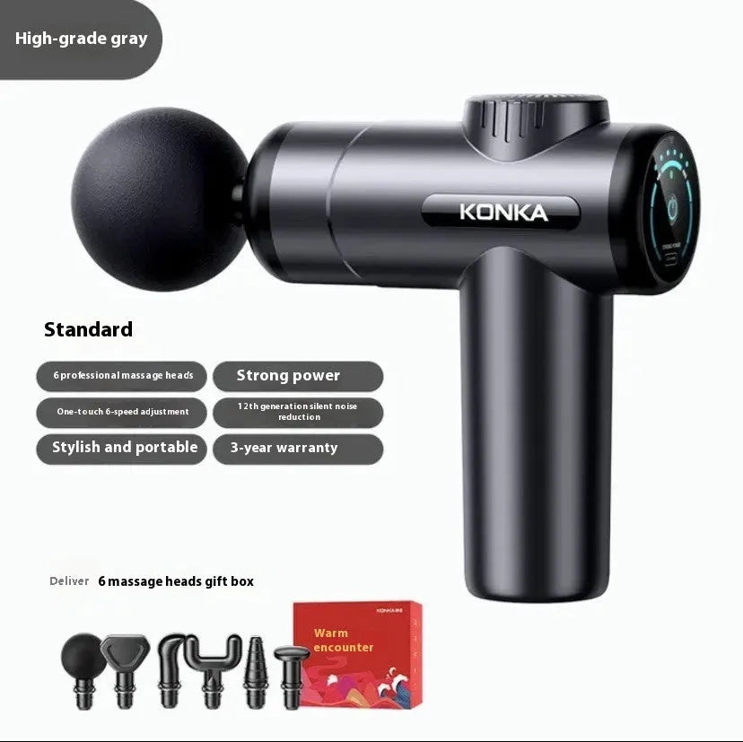 Konka V19 professional electric mini massage gun with multiple massage head attachments