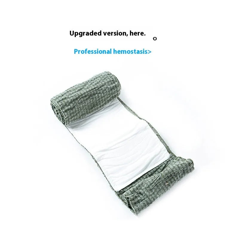 Tactical training hemostatic bandage showing portable gauze tape in multiple size options