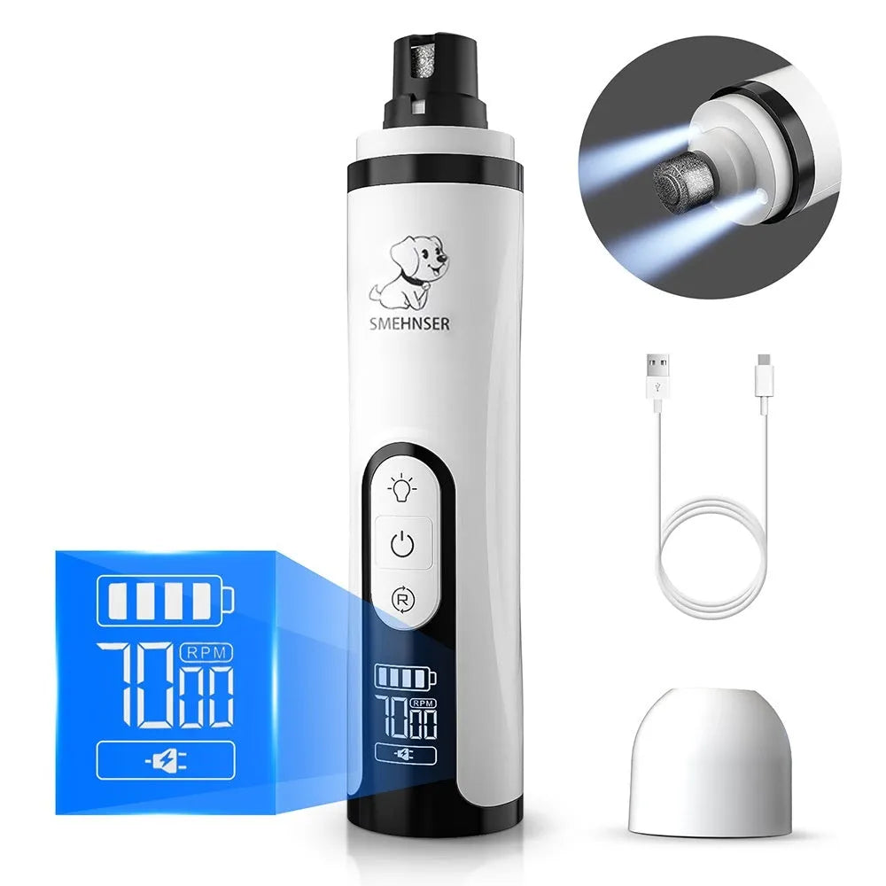 Pet automatic nail grinder with LCD display and dust collection for dogs
