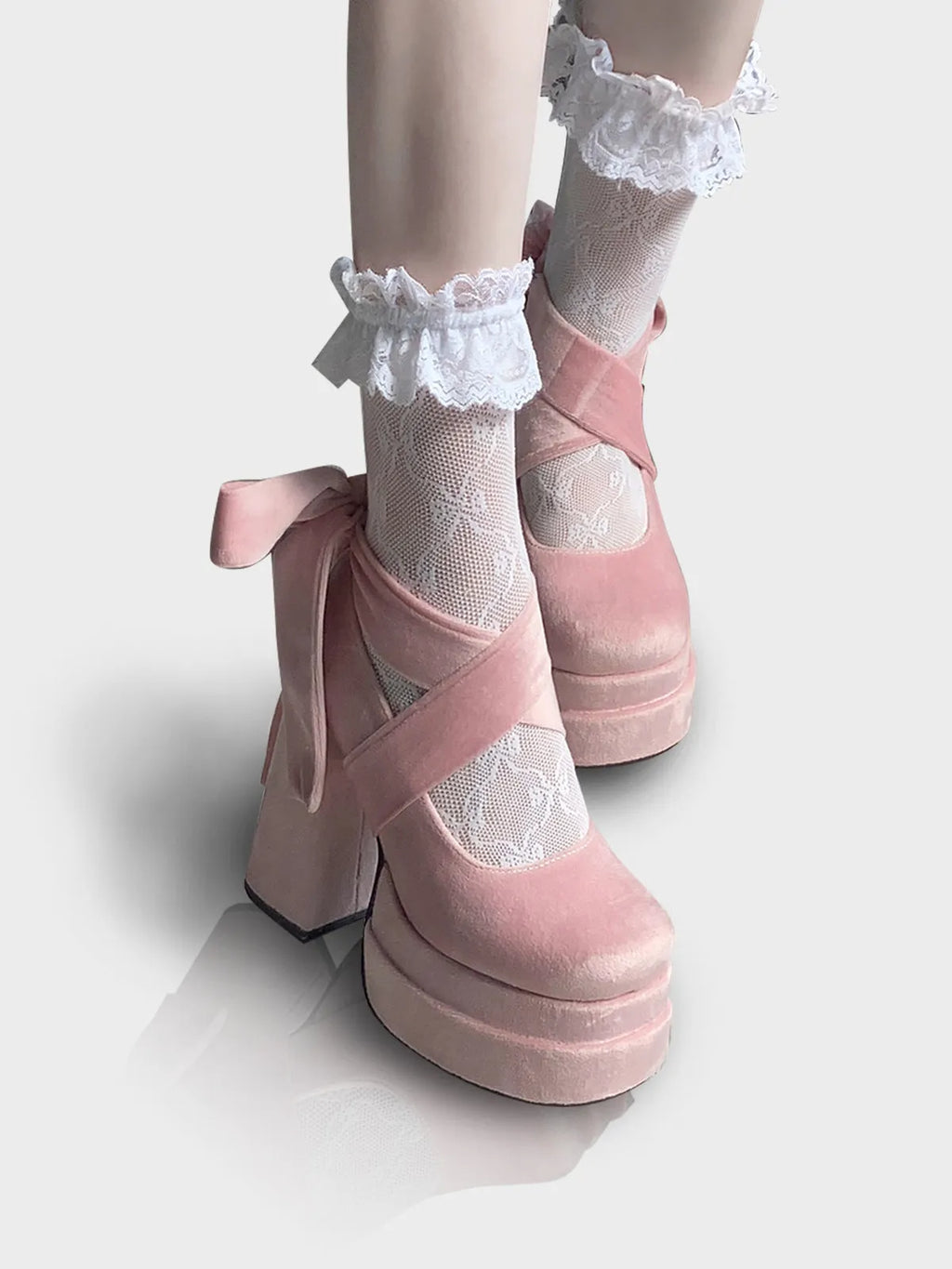 Women's suede lace-up Mary Jane high heels with buckle fastening in black, white, and pink