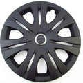 Universal ABS plastic wheel hub cover in monochrome electroplating finish shown from the front.