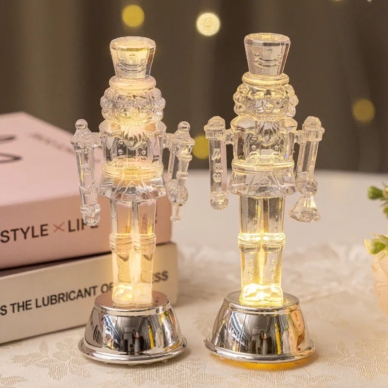 Transparent plastic walnut soldier nutcracker Christmas tree ornament