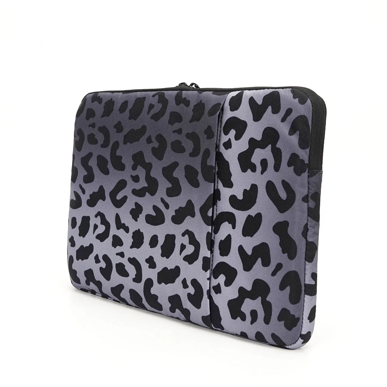 Leopard print laptop sleeve with anti-shock flannel lining for 13-inch and 14-inch devices