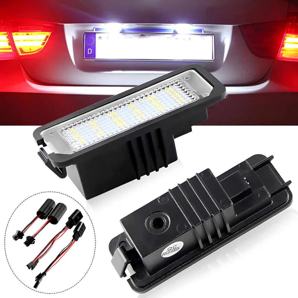 Volkswagen LED license plate light unit with plug connector and built-in Canbus decoder