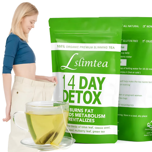 Box of 14 Days Herbal Detoxification Diet Tea containing 14 individual 3g sachets