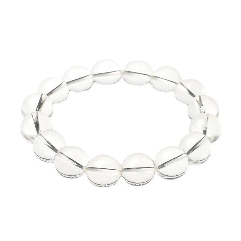 Donghai old mine white crystal bead bracelet in single circle design.