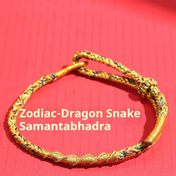 Adjustable eight-strand woven hand strap in zodiac colour theme with traditional pattern