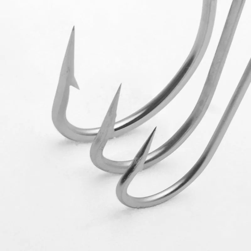 Set of stainless steel sea fishing hooks in multiple specifications for ocean boat fishing