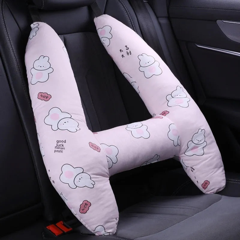 Car headrest neck pillow 55x70cm with printed pattern and pearl cotton filling