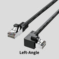 Right-angle Cat6 Ethernet cable with RJ45 connector in various colour options