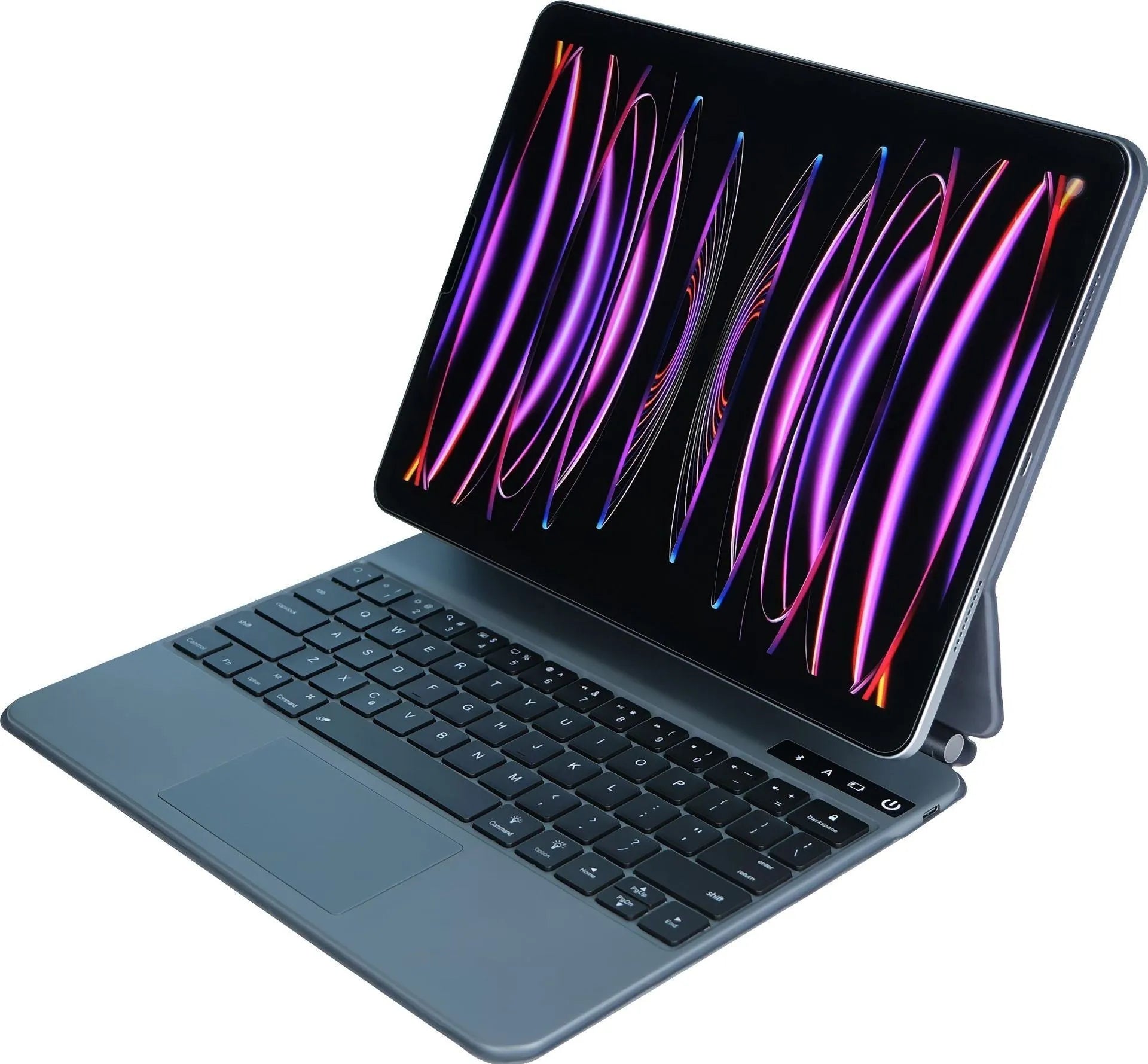 Suspension Magic Control magnetic Bluetooth keyboard case attached to an iPad Pro in black colour.