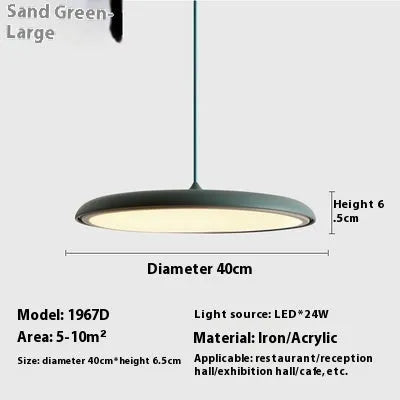 Modern Macaron Flying Saucer Artistic Chandelier with LED Tri Colour Dimming for Dining Room