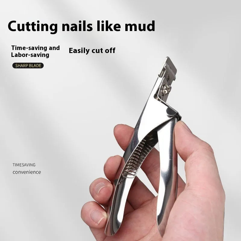 Titanium French U-shaped nail scissors with stainless steel construction showing three colour options