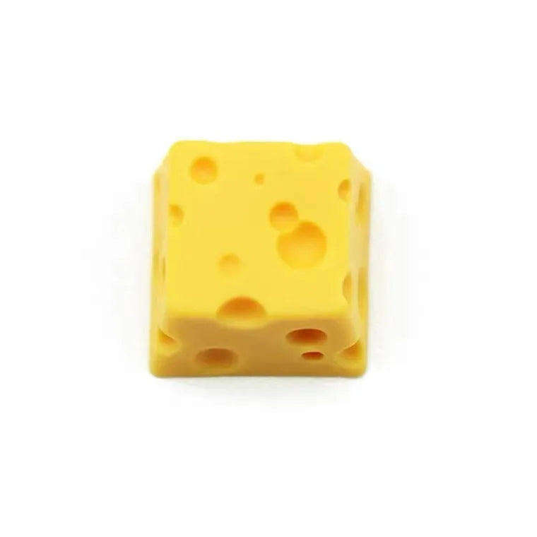 Yellow resin cheese character keycap for mechanical keyboards with Cherry MX compatibility