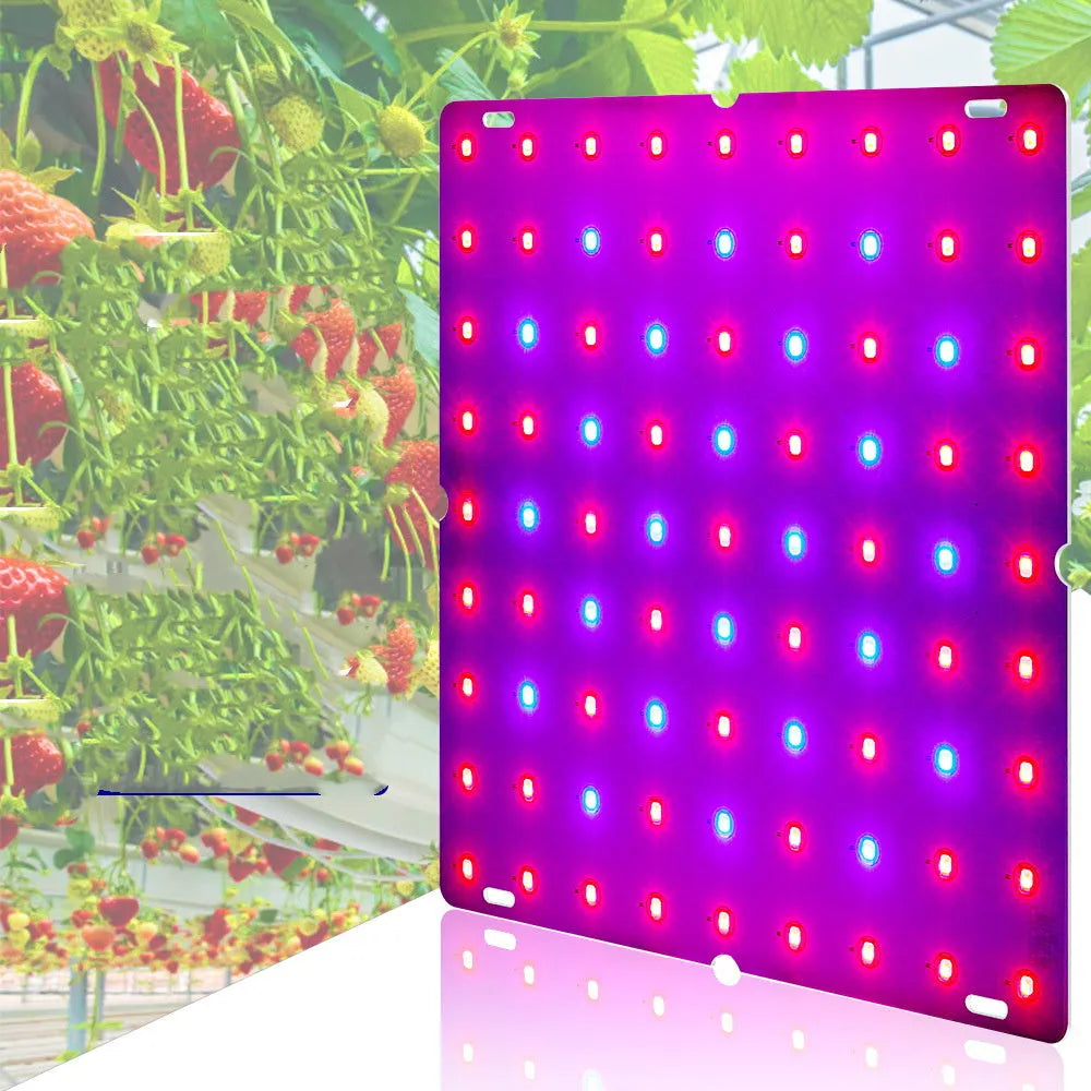 D-section aluminum LED plant grow light with hook for hanging above plants.