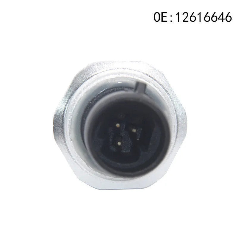 Silver metal fuel pressure sensor for GM vehicles, part numbers 12616646, 12677836, D1846A.