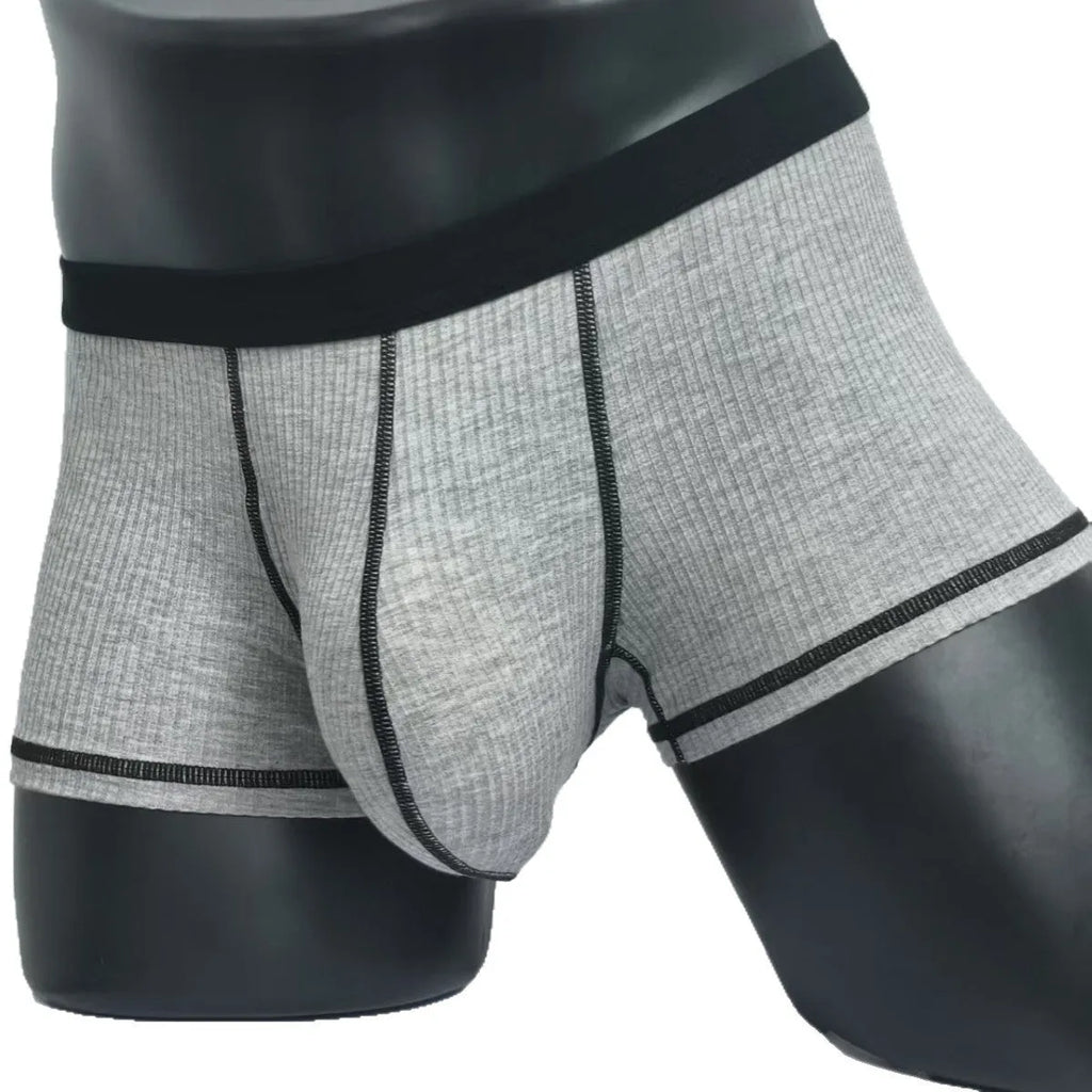 Men's solid colour breathable boxers in army green, shown flat.