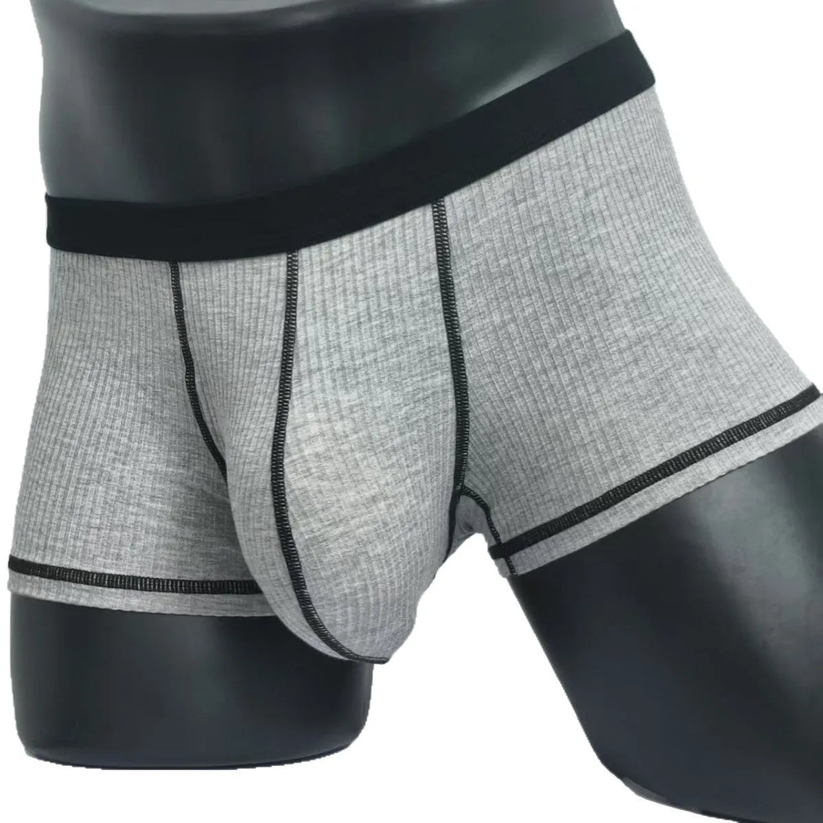 Men's solid colour breathable boxers in army green, shown flat.
