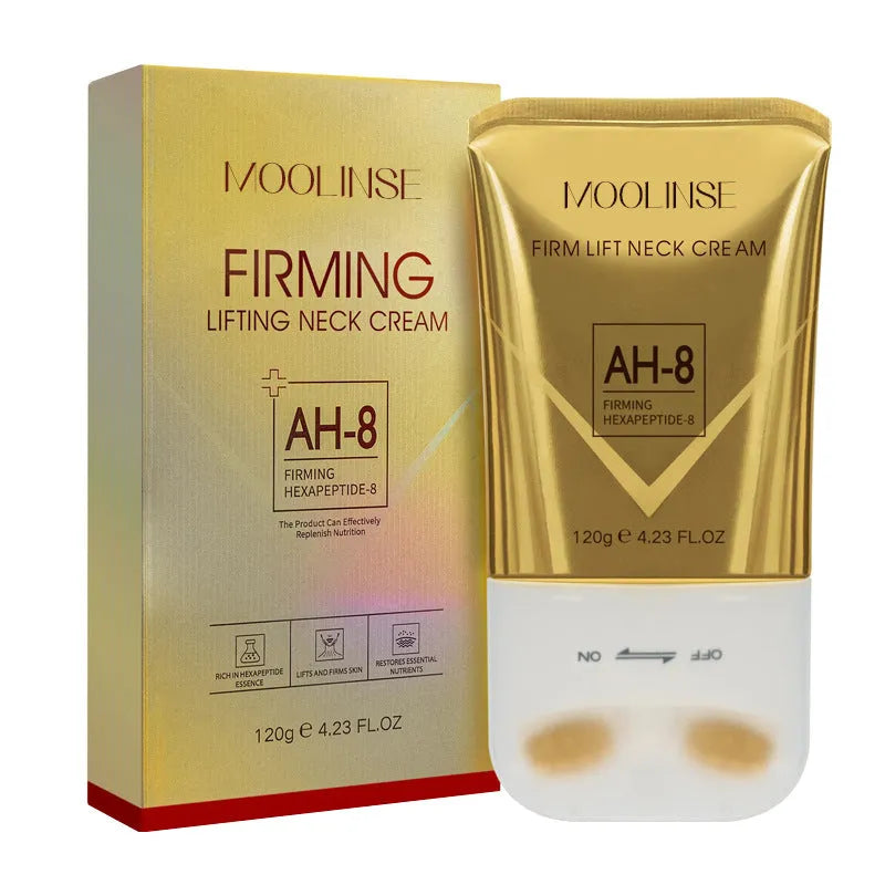 Neck moisturising cream with roller applicator for dry skin care treatment