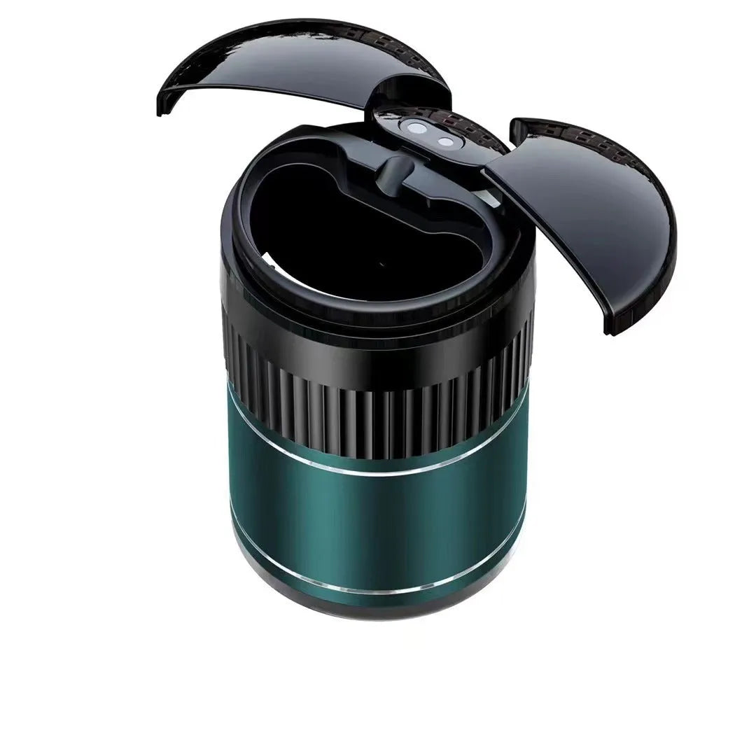 Automatic car smart ashtray with metal construction and touch controls