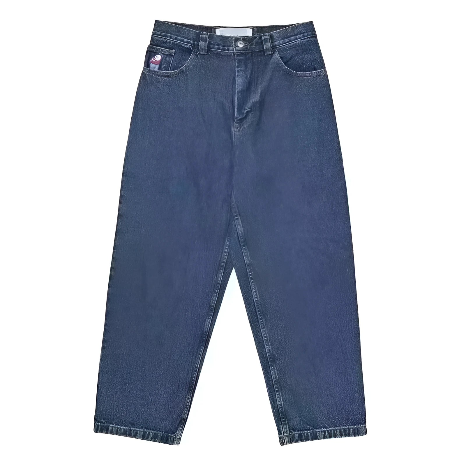 Men's retro printed denim trousers with personalised patterns in straight-leg fit