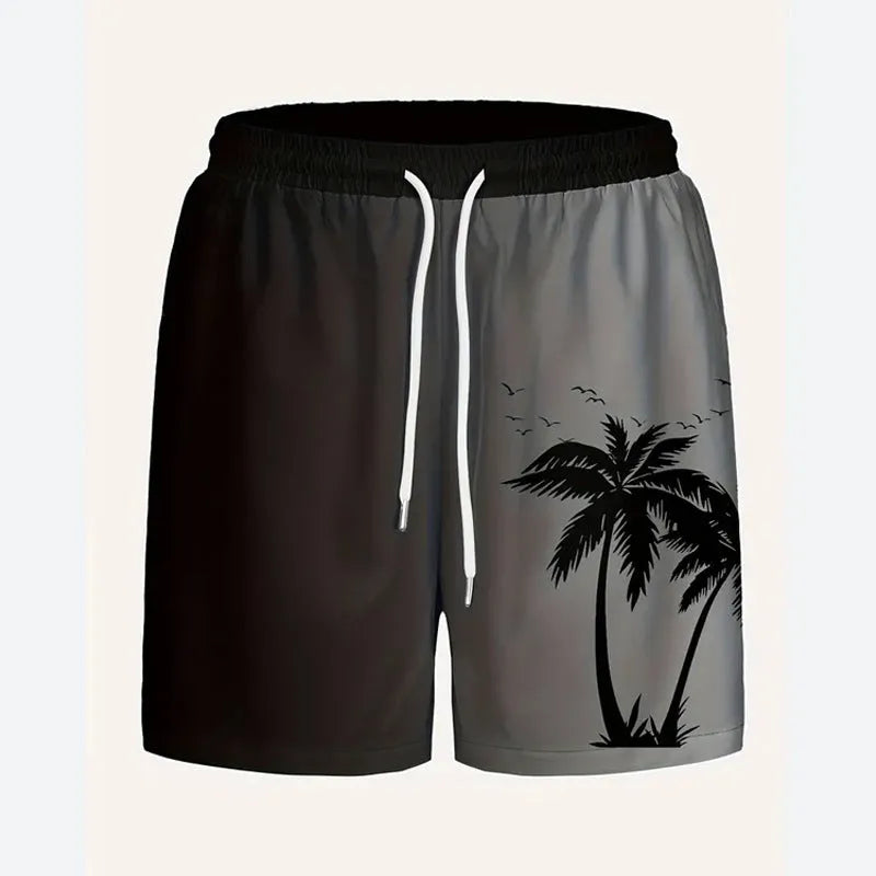 Men's loose-fit polyester beach pants in multiple colours, showing plus size options for summer leisure wear