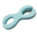 Cylindrical memory foam cervical traction pillow in cool blue colour showing 6cm and 9cm thickness options