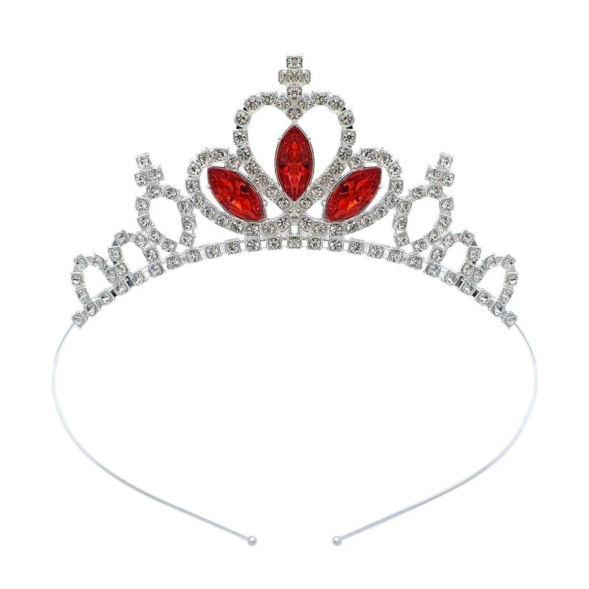 Girl's alloy princess crown with electroplated finish and crystal diamond decorations