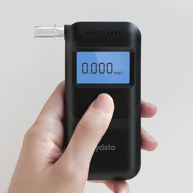 Black household alcohol tester HD-JJCSY01 for breath checking and drunk driving detection