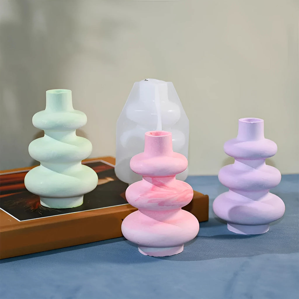 Silicone circle vase mould for cake decorating and resin crafts in two size options