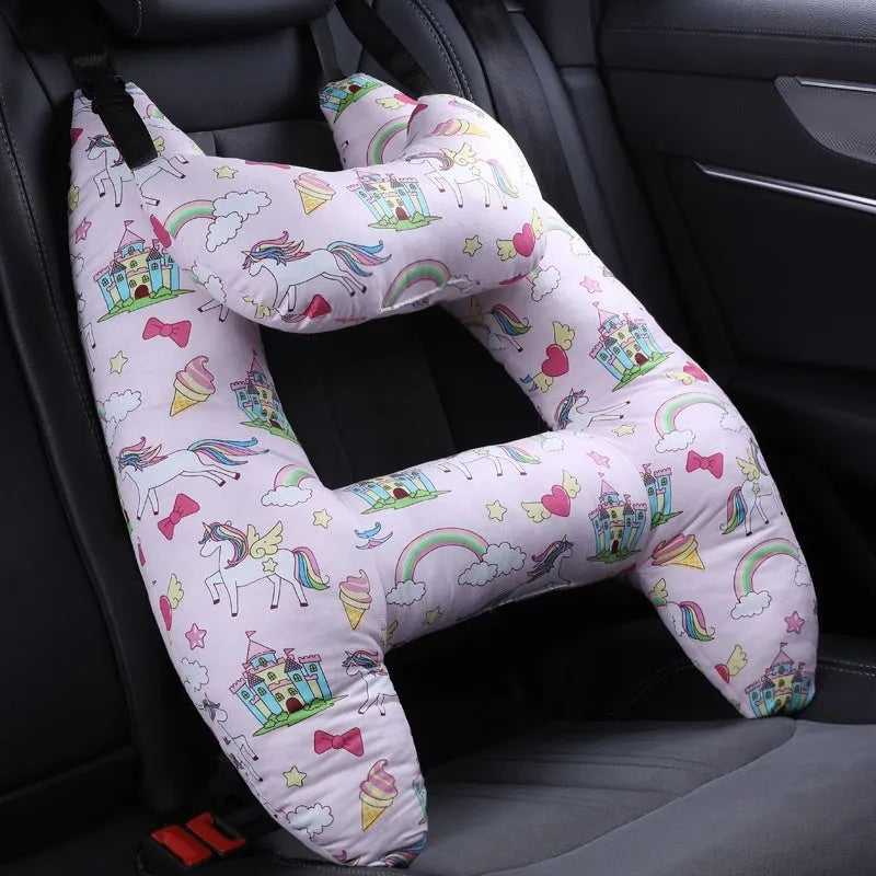 Car headrest neck pillow 55x70cm with printed pattern and pearl cotton filling