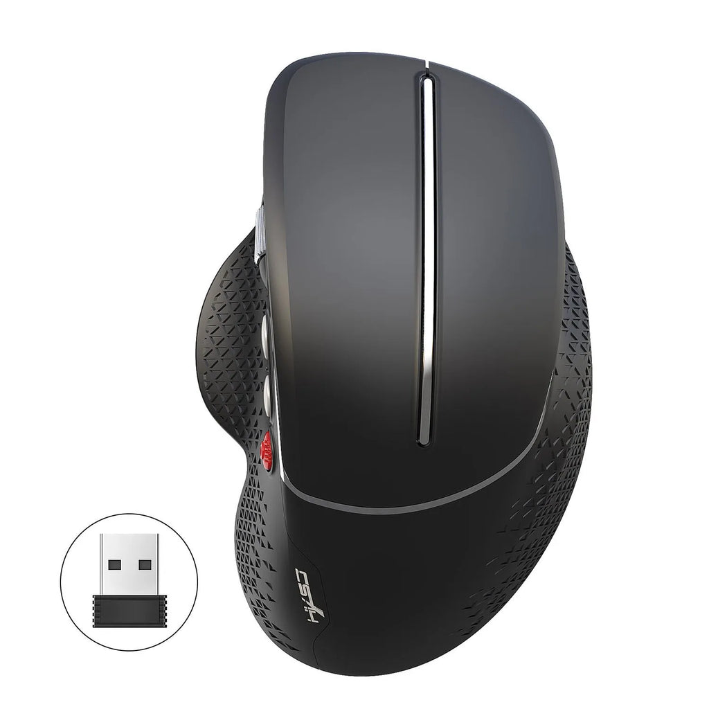 T32 wireless vertical ergonomic mouse with aluminium side roller in black or silver matte finish