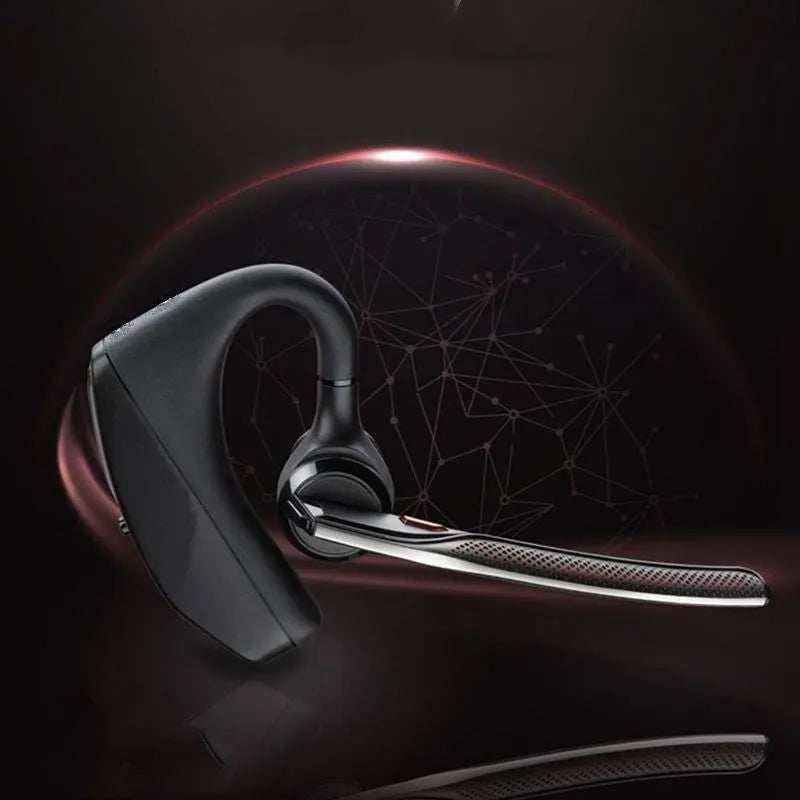 Black plastic stereo Bluetooth sports headphones with a minimalist design.