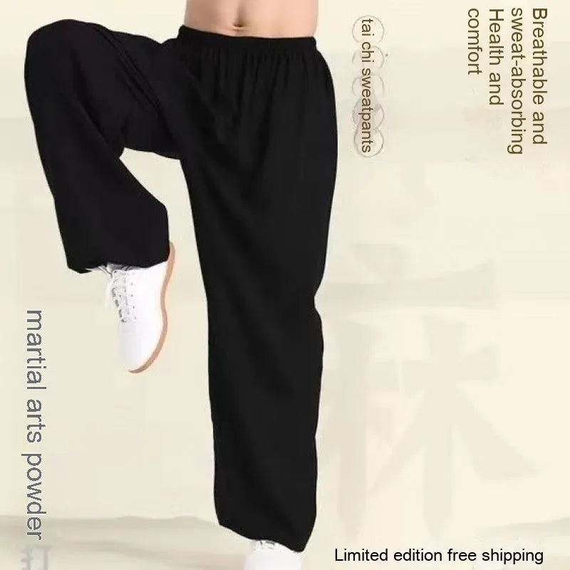 Children's black high elasticity practice trousers for Sanda martial arts training