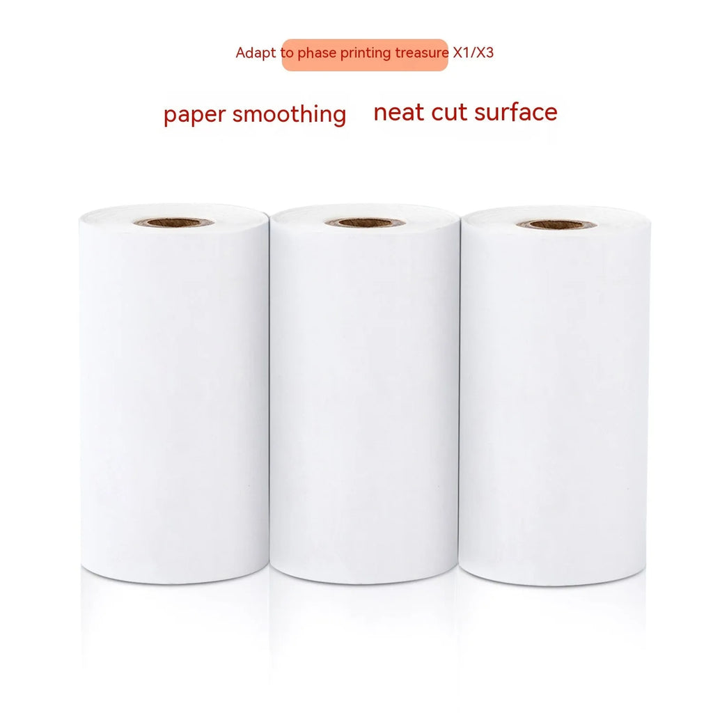 Three rolls of 57mm thermal paper for small printers in cardboard box