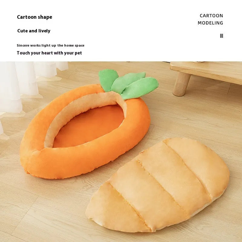 Carrot design double-sided removable washable dog mattress in two sizes