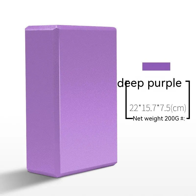High-density EVA yoga block in a selection of solid colours and printed designs.