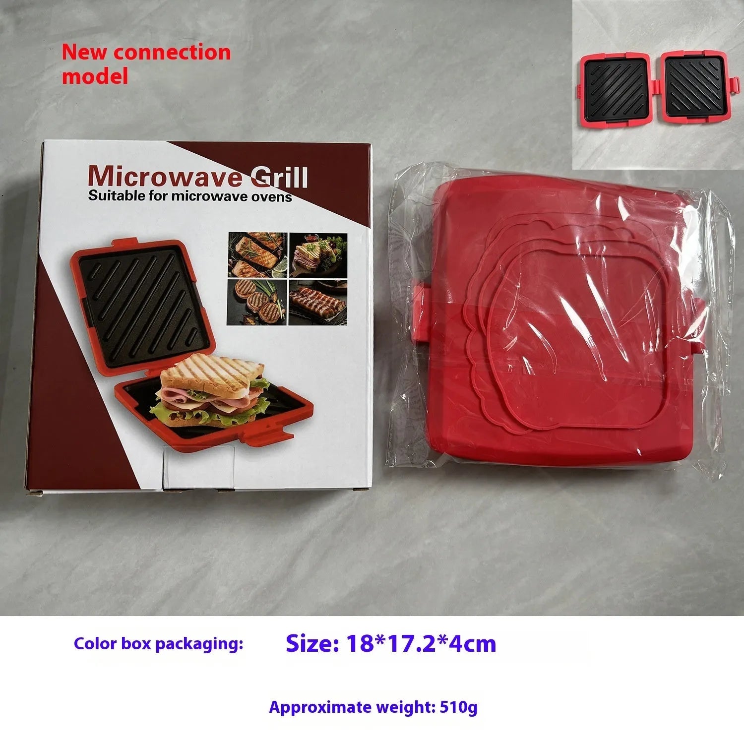 Red silicone baking tray with heat-resistant gloves on kitchen counter