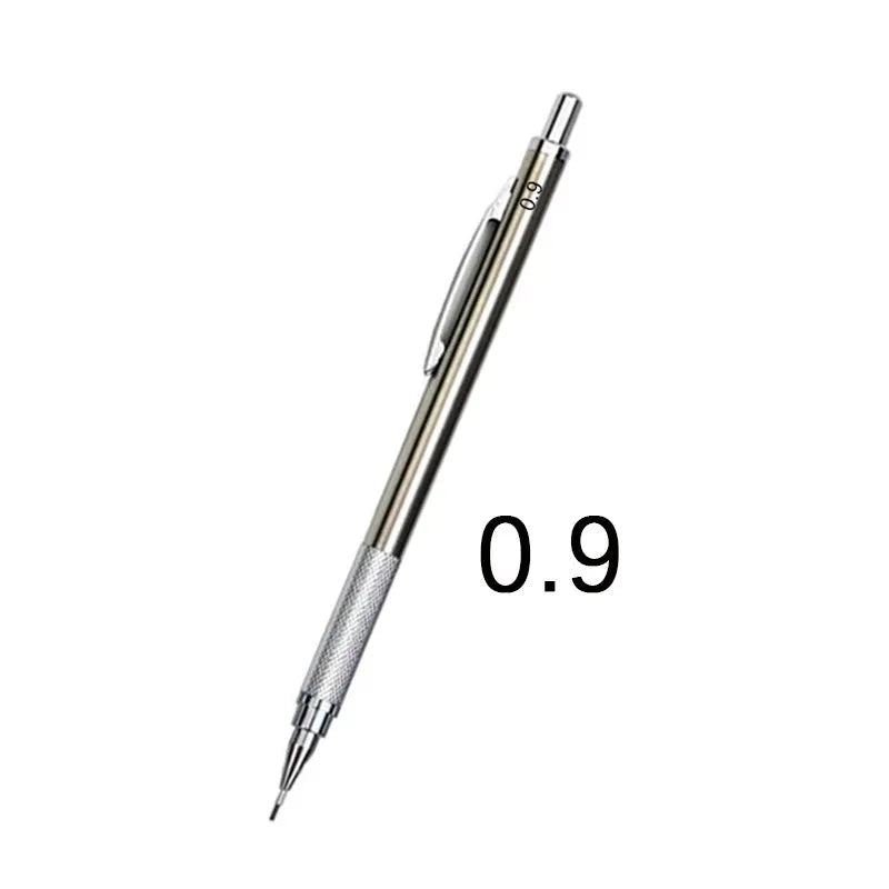 Metal automatic mechanical pencil with 0.5mm to 2.0mm lead size options