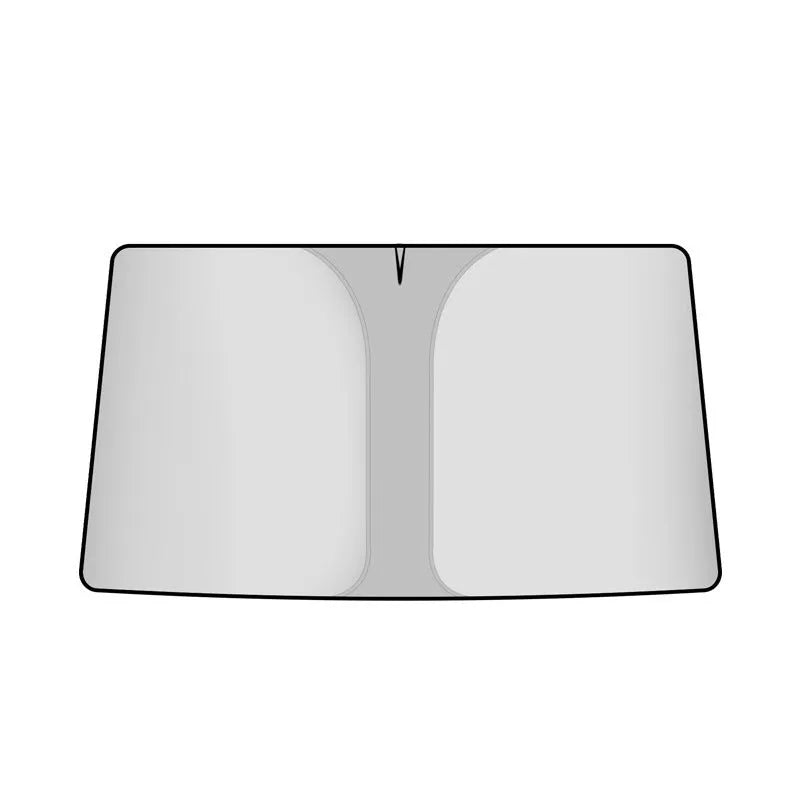 Car double ring front windscreen sun shield in titanium silver colour showing heat reflection coating