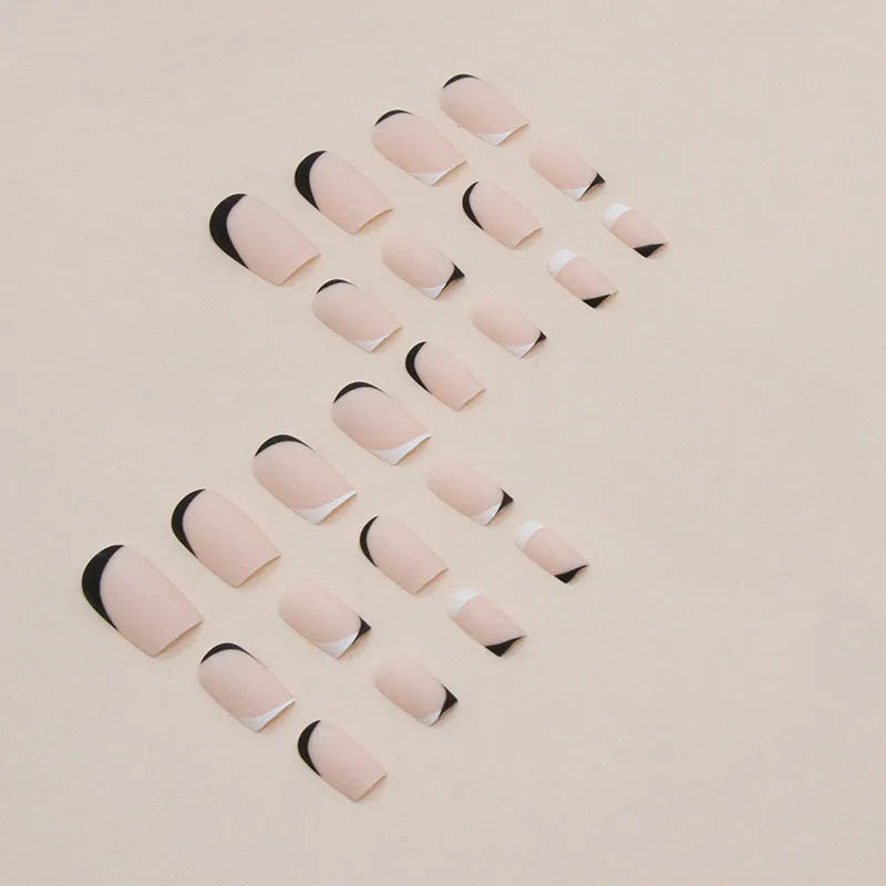 Black and white frosted nail art stickers with mandarin duck colour pattern design