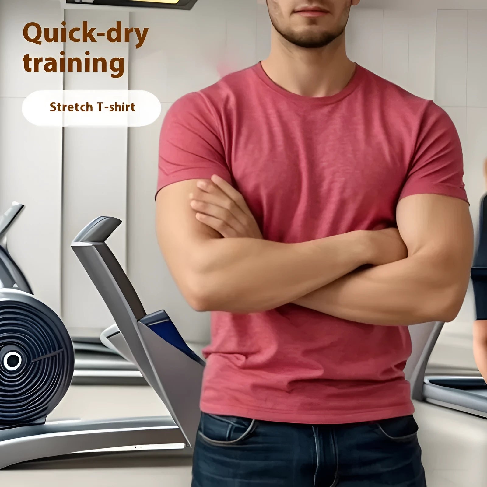 Men's stretch quick-dry short sleeve t-shirt in black, grey, green, or pink colours