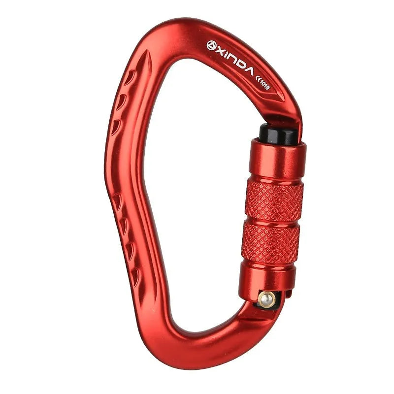 Automatic master lock climbing carabiner in five colour options for outdoor rock climbing