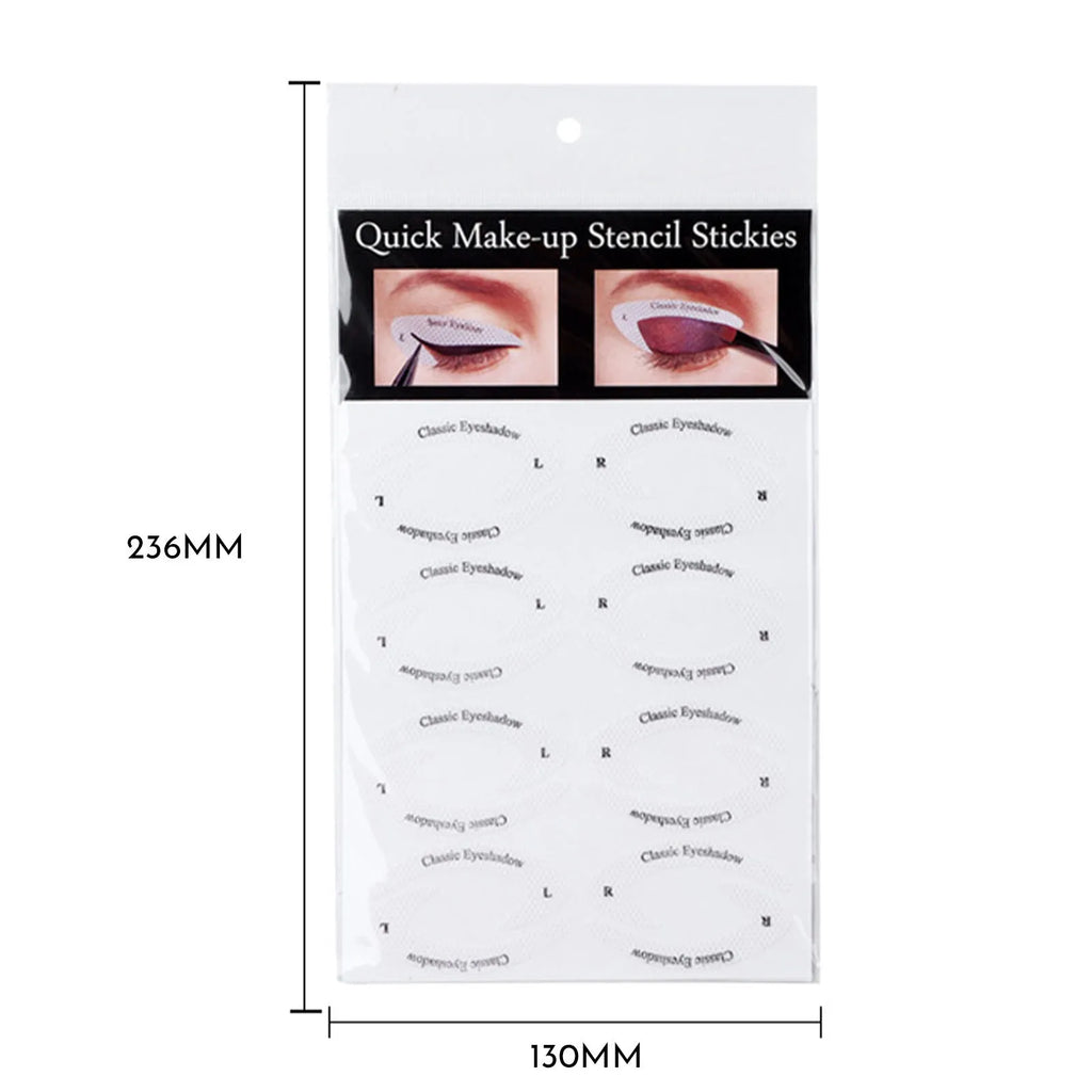 Set of four reusable adhesive eyeliner and eyeshadow makeup template stickers