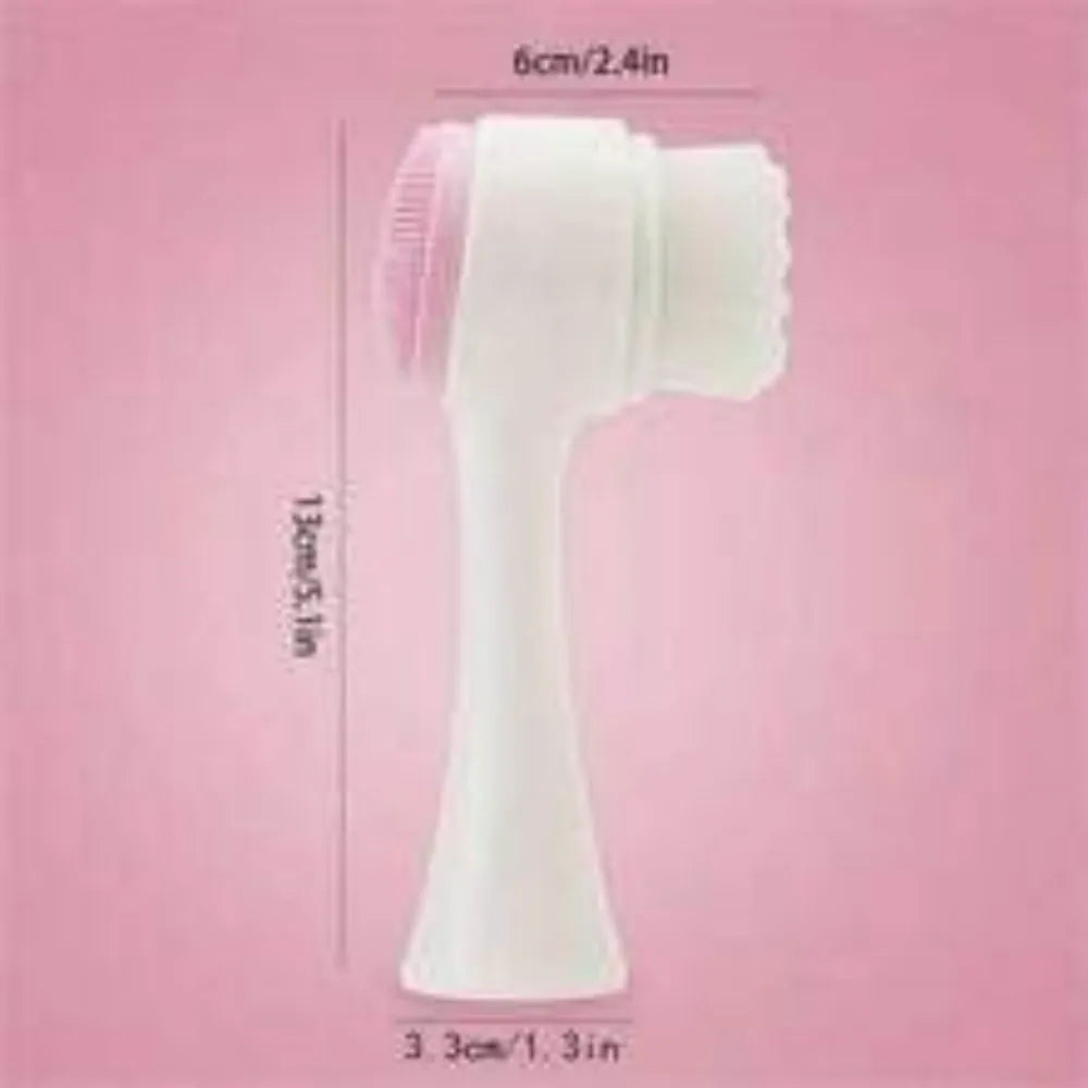 Blue nylon bristle pet paw brush for dog and cat grooming on white background