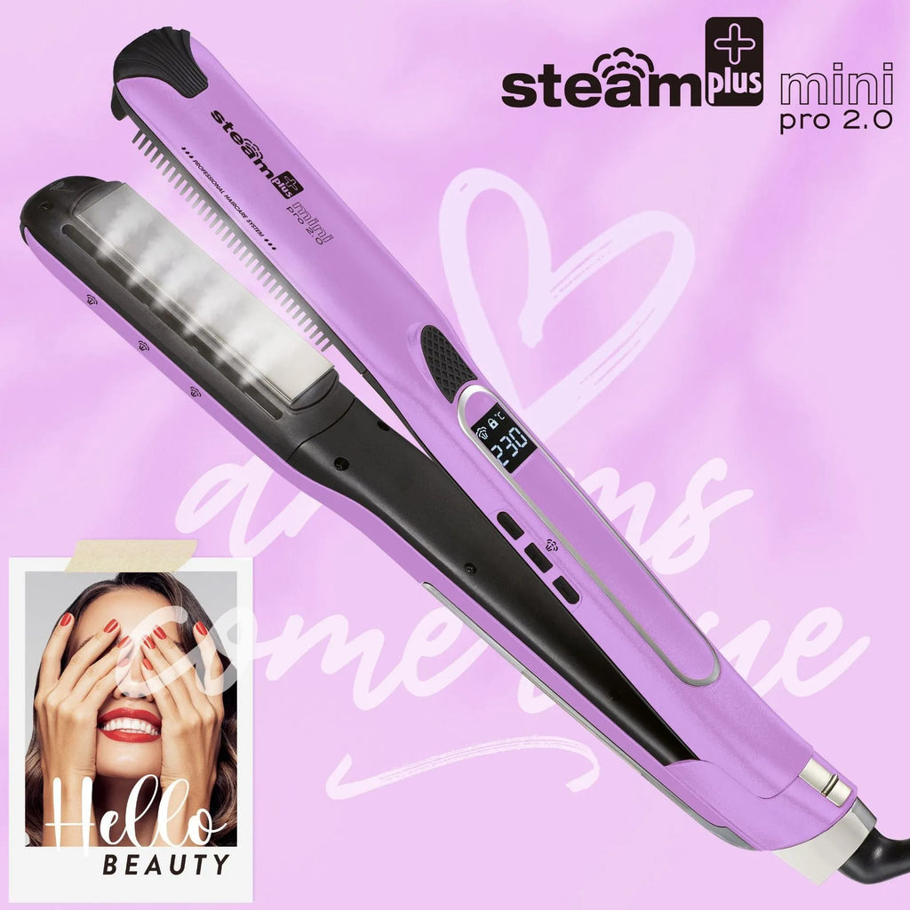 Mini steam splint spray hair straightener in three colours with curling and straightening functions