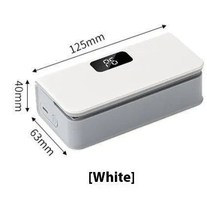Small white portable heat sealing machine for plastic food bags with hand-press mechanism