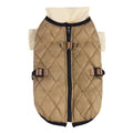 Winter dog warm two-piece suit in brown polyester for sizes S to 3XL