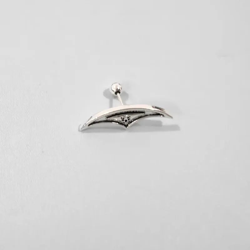 Geometric spider web stud earrings in gold and silver electroplated metal finishes
